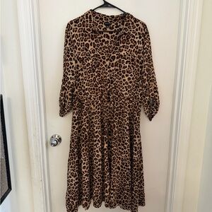 Torrid Animal Print Long Sleeve Dress